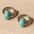 Boucles d’Oreilles Double Créole en Pierres Naturelles - Jardin de Gaïa