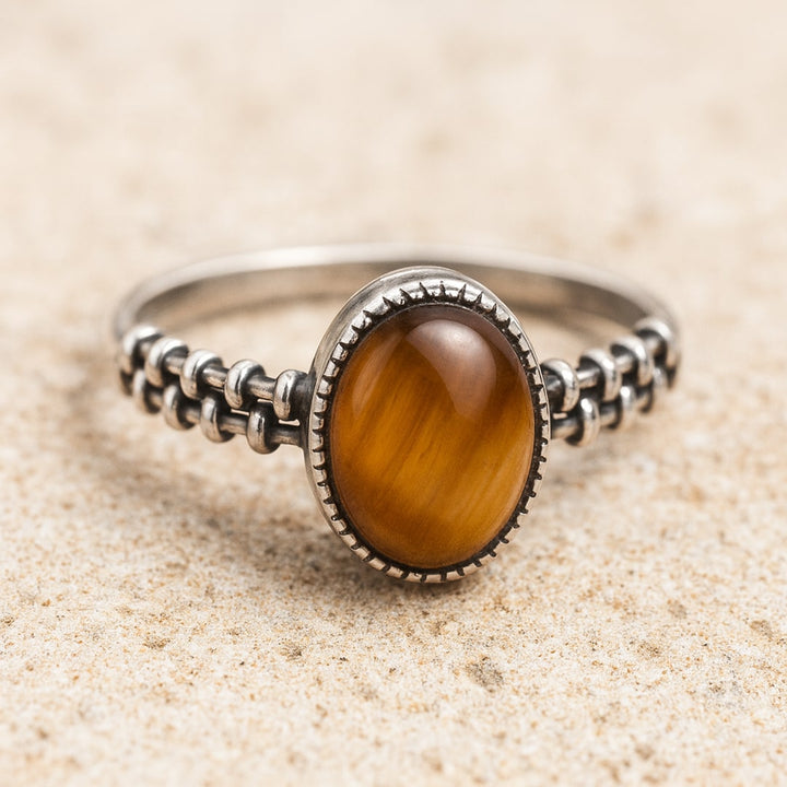 Bague "Confiance Intérieure" en Œil de Tigre