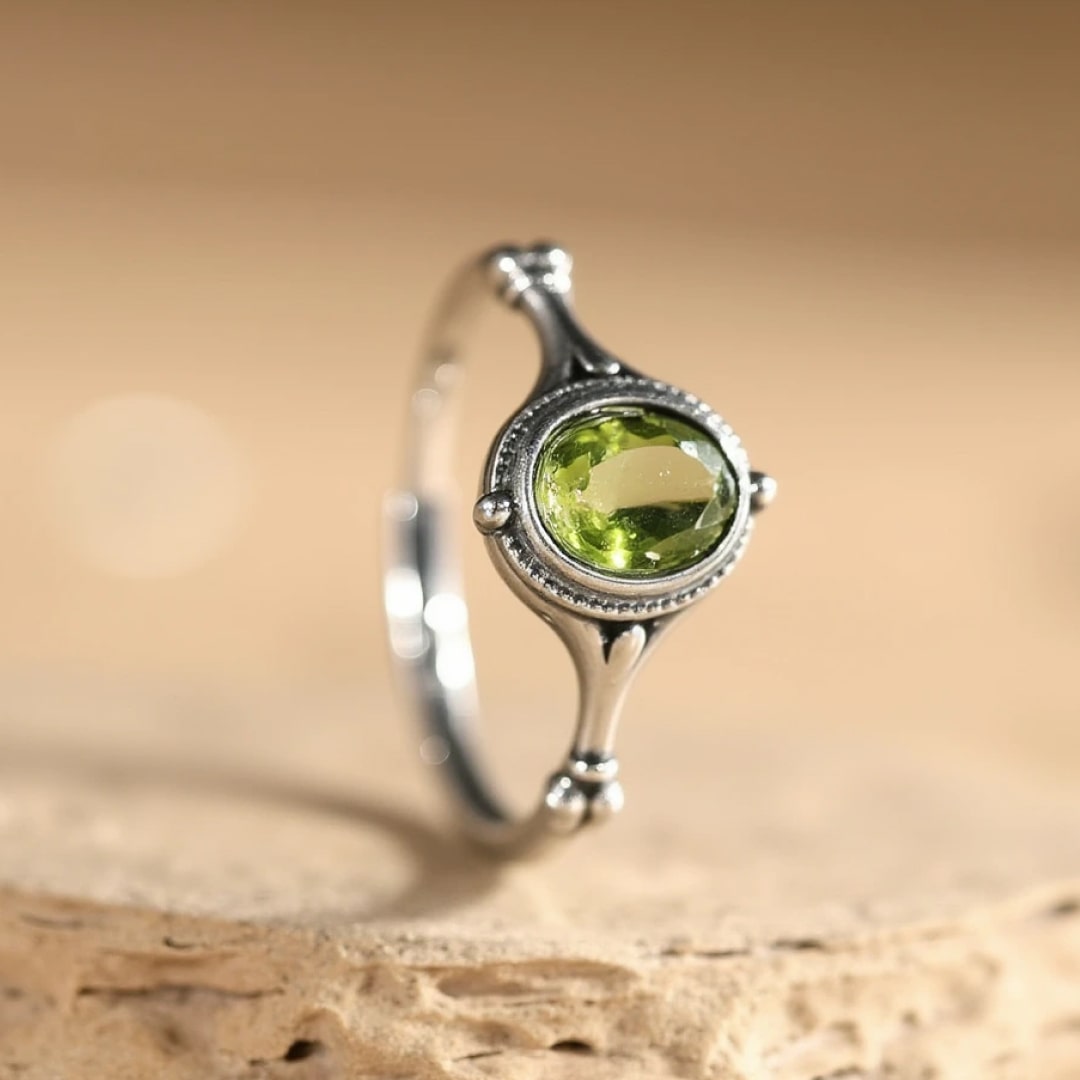 Bague Ajustable "Clarté d'Esprit" en Péridot