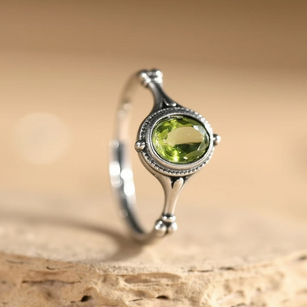 Bague Ajustable "Clarté d'Esprit" en Péridot