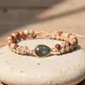 Bracelet Tressé Audace en Jaspe & Labradorite - Jardin de Gaïa