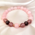 Bracelet Amour Infini en Quartz Rose, Grenat & Quartz Fraise - Jardin de Gaïa