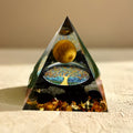 Orgonite Arbre de Vie Renaissant en Oeil de Tigre & Obsidienne - Jardin de Gaïa