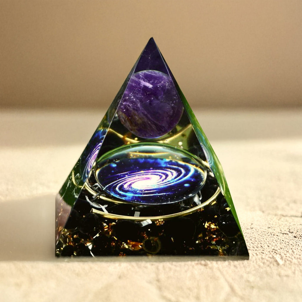 Orgonite "Galaxie" en Améthyste & Obsidienne Noire