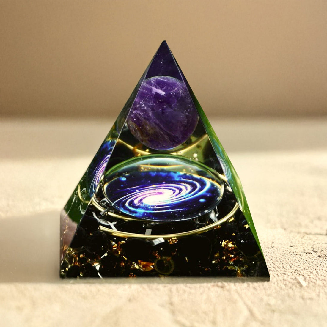Orgonite "Galaxie" en Améthyste & Obsidienne Noire