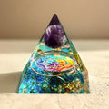 Orgonite Abondance & Protection en Améthyste & Quartz Bleu - Jardin de Gaïa