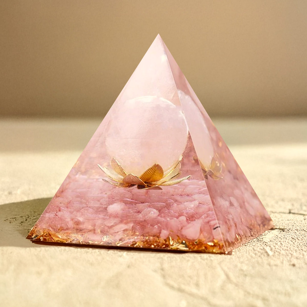 Orgonite "Ouverture du Coeur" en Quartz Rose