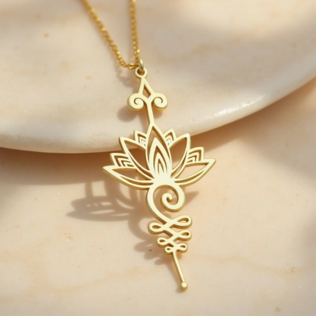 Pendentif "Lotus Unalome"