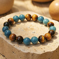 Bracelet Harmonie Intérieure en Apatite & Œil de Tigre - Jardin de Gaïa