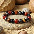 Bracelet Ancrage & Protection en Tourmaline, Jaspe Rouge, Hématite & Œil de Tigre - Jardin de Gaïa