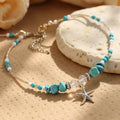 Bracelet de Cheville Étoile de Mer en Turquoise - Jardin de Gaïa