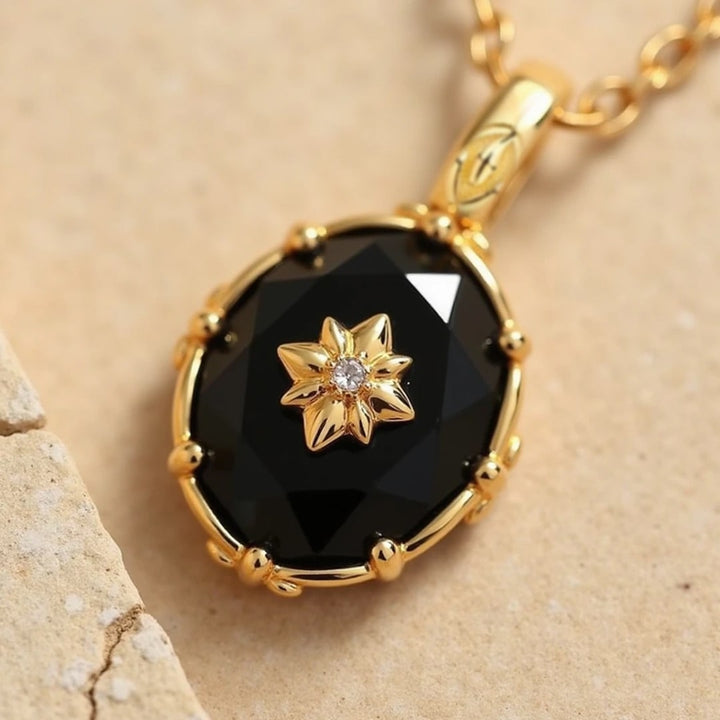 Pendentif "Mystère Nocturne" en Agate Noire