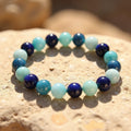 Bracelet Océan en Amazonite, Lapis Lazuli, Aigue-Marine & Apatite - Jardin de Gaïa