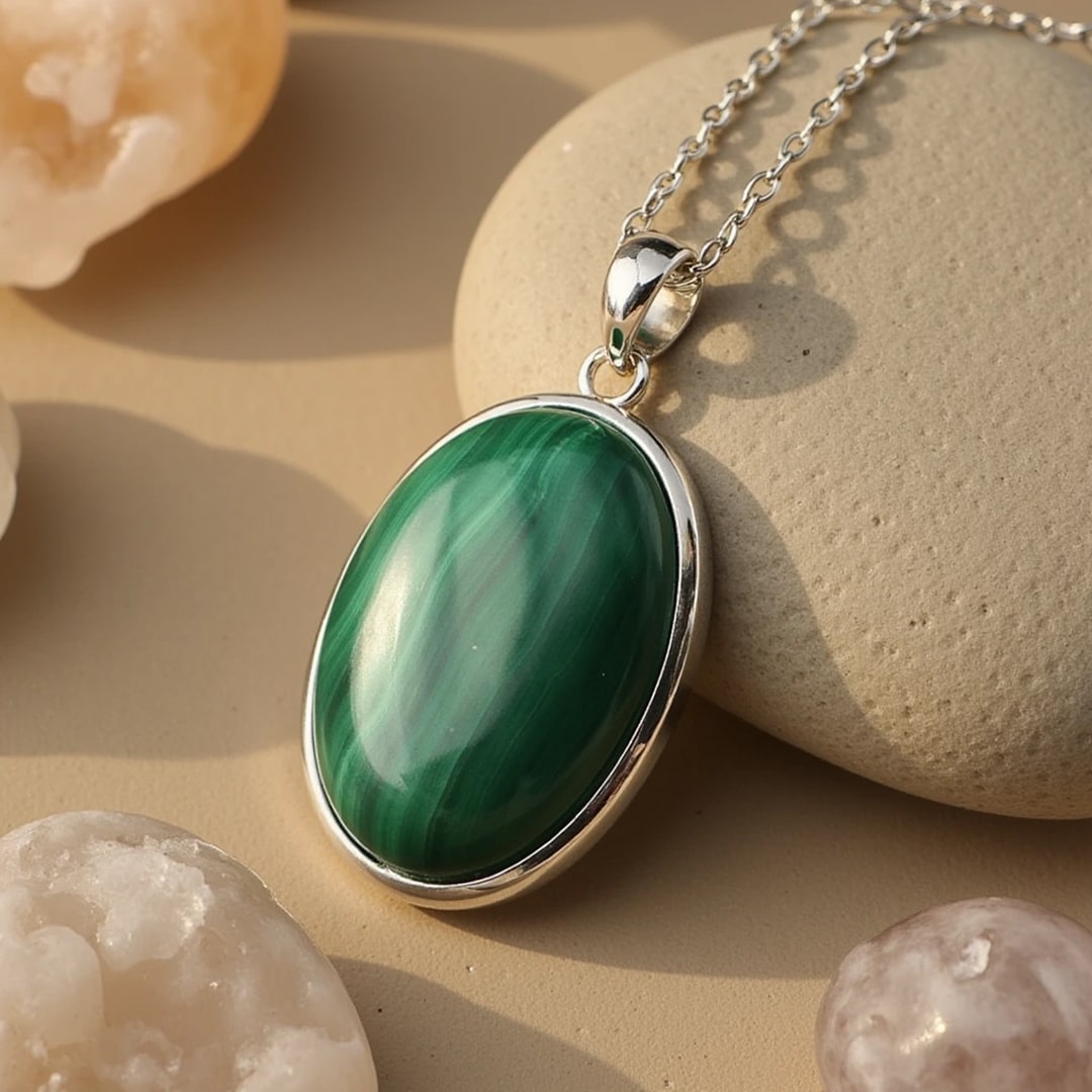 Pendentif "Guérison" en Malachite