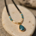 Collier Ras de Cou Goutte en Apatite - Jardin de Gaïa