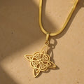 Pendentif Protection Éternelle - Nœud de Sorcière, Chaîne plate - Jardin de Gaïa