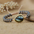 Bracelet Oeil Céleste en Labradorite & Hématite - Jardin de Gaïa