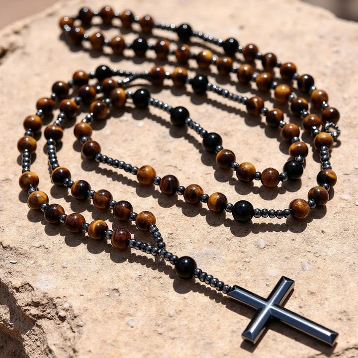 Collier Chapelet "Protection" en Oeil de Tigre