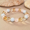 Bracelet Existence en Aigue-Marine, Quartz Rose, Citrine & Quartz - Jardin de Gaïa