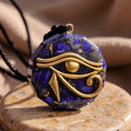 Pendentif Orgonite Oeil d’Horus en Pierres Naturelles - vue détail - Jardin de Gaïa