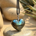 Pendentif Cœur en Labradorite - Jardin de Gaïa