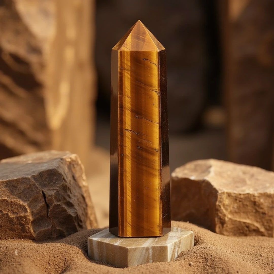 Pointe de Protection en Œil de Tigre