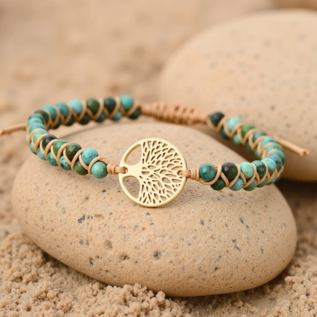 Bracelet "Vibration" en Turquoise & Howlite