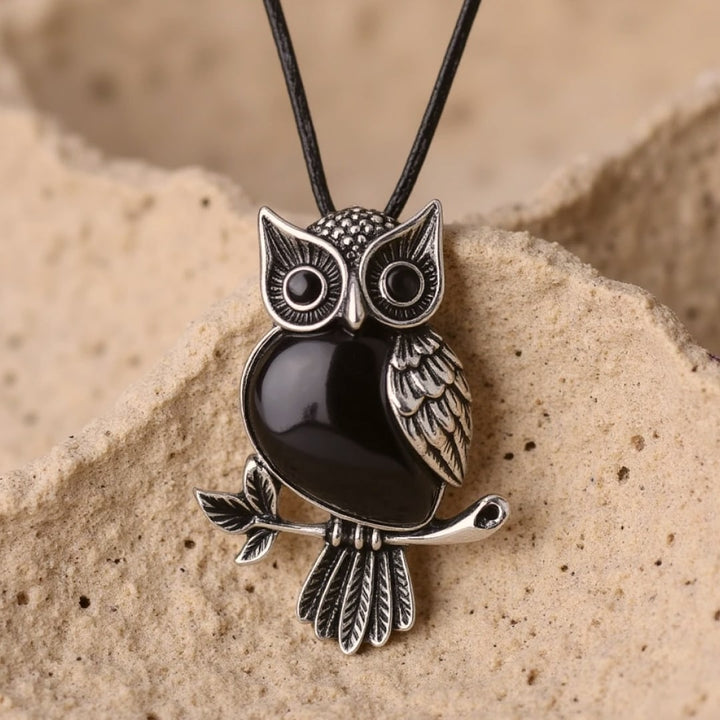Collier "Esprit du Hibou" – Guide Intuitif en Pierres de Pouvoir