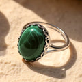 Bague Ajustable Purification & Guérison en Malachite - Jardin de Gaïa