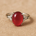 Bague Ajustable Abondance en Grenat - Jardin de Gaïa