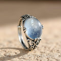 Bague Ajustable Voix de l’Âme en Aigue-Marine - Jardin de Gaïa