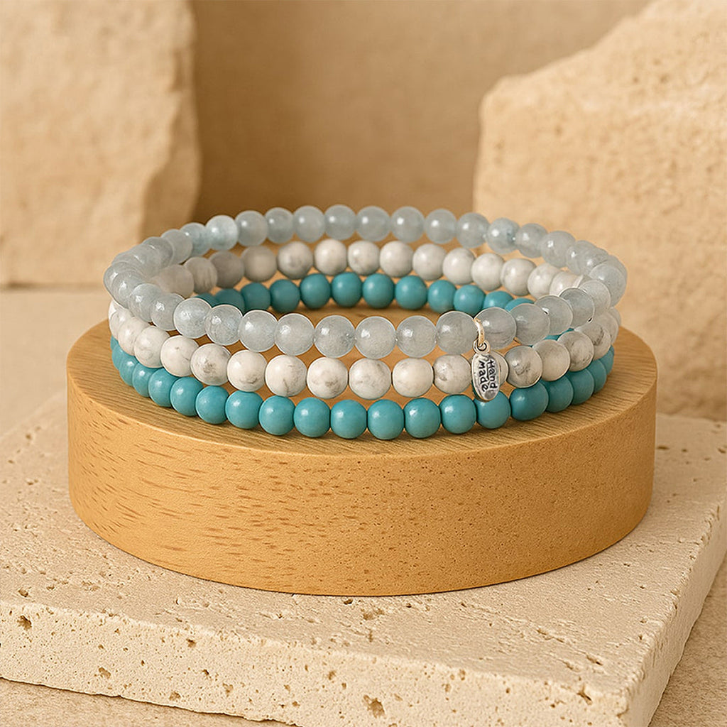 Ensemble "Océan de Bien-Être" en Turquoise, Howlite & Aigue-Marine