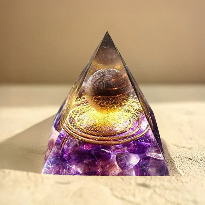 Orgonite "Lâcher-Prise" en Améthyste & Quartz Fumé