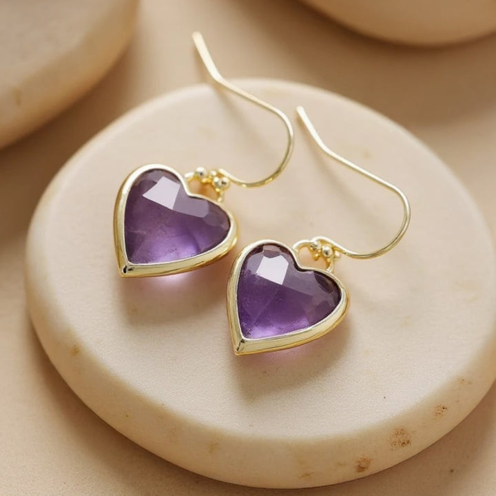 Boucles d’Oreilles "Mon Cœur en Lumière" en Pierres Naturelles