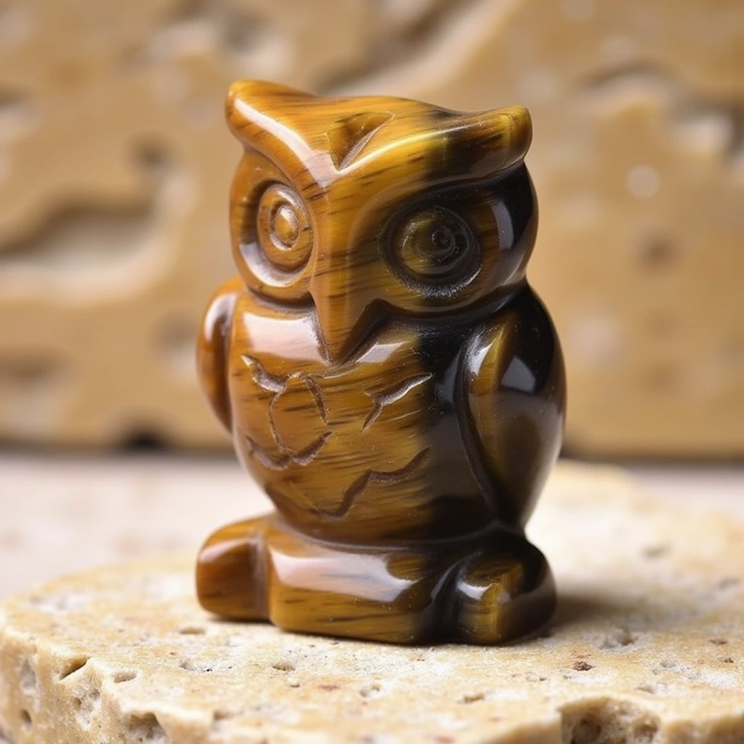 Animal Totem Chouette en Pierre Naturelle