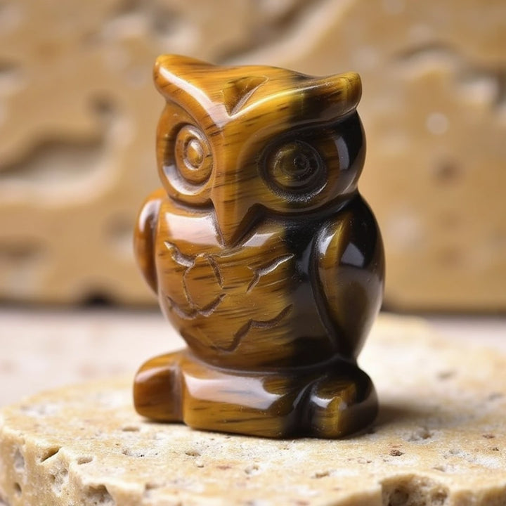 Animal Totem Chouette en Pierre Naturelle