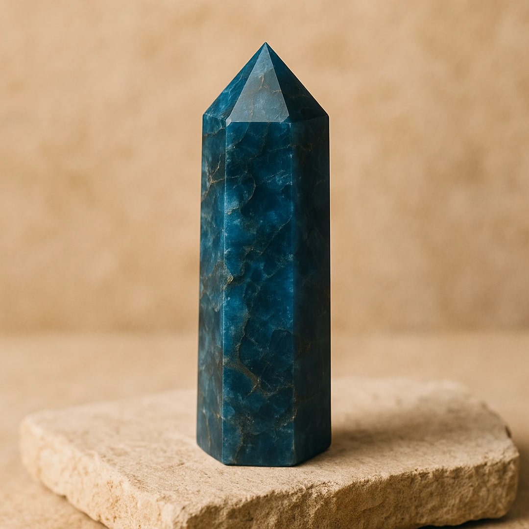 Pointe "Concentration & Sérénité" en Apatite Bleue