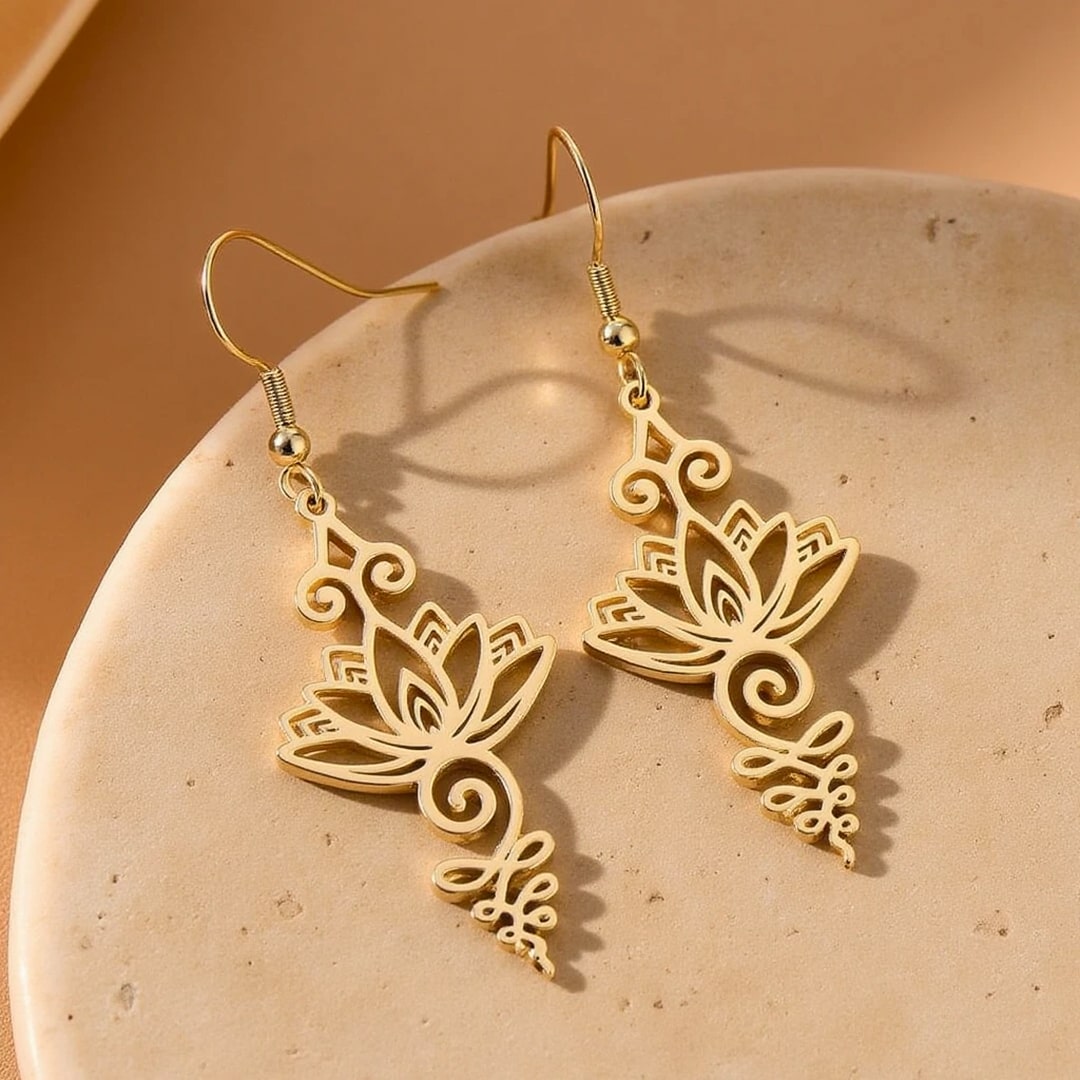 Boucles d’Oreilles "Lotus Unalome"