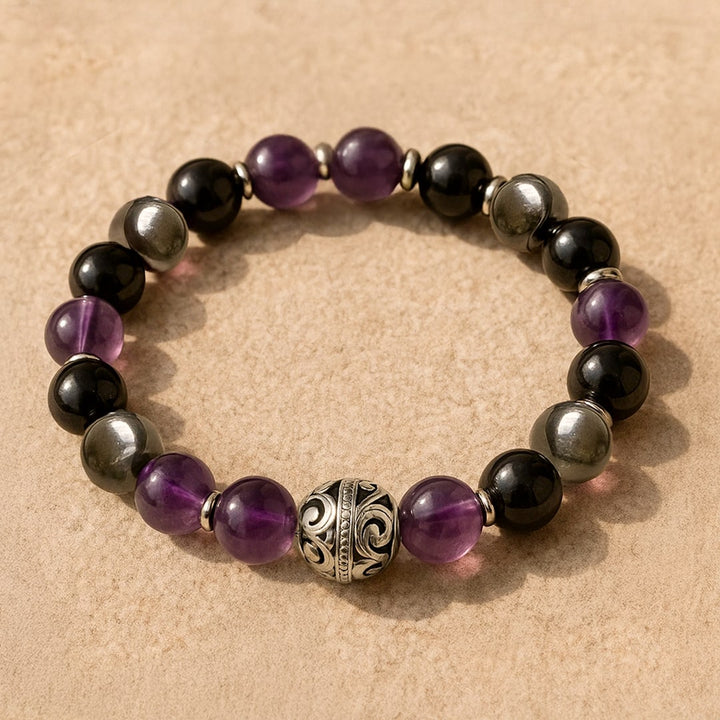 Bracelet Premium "Bouclier Émotionnel" en Pierres Naturelles