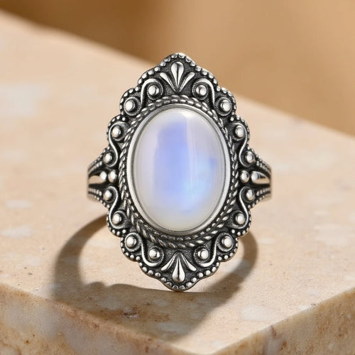 Bague Présage en Pierre de Lune - Jardin de Gaïa