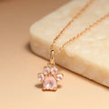 Pendentif Patte d’Amour en Quartz Rose - Jardin de Gaïa