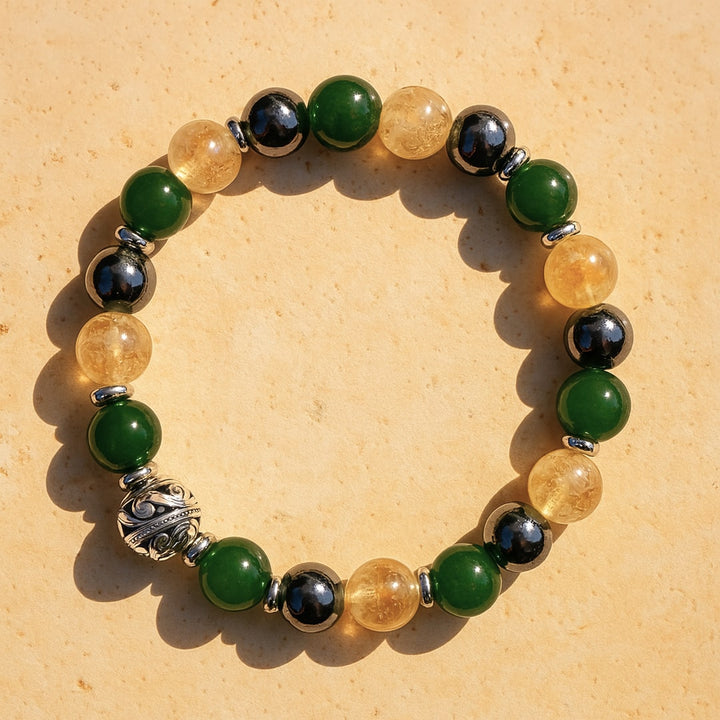 Bracelet Premium "Chance Suprême" en Jade, Citrine & Hématite