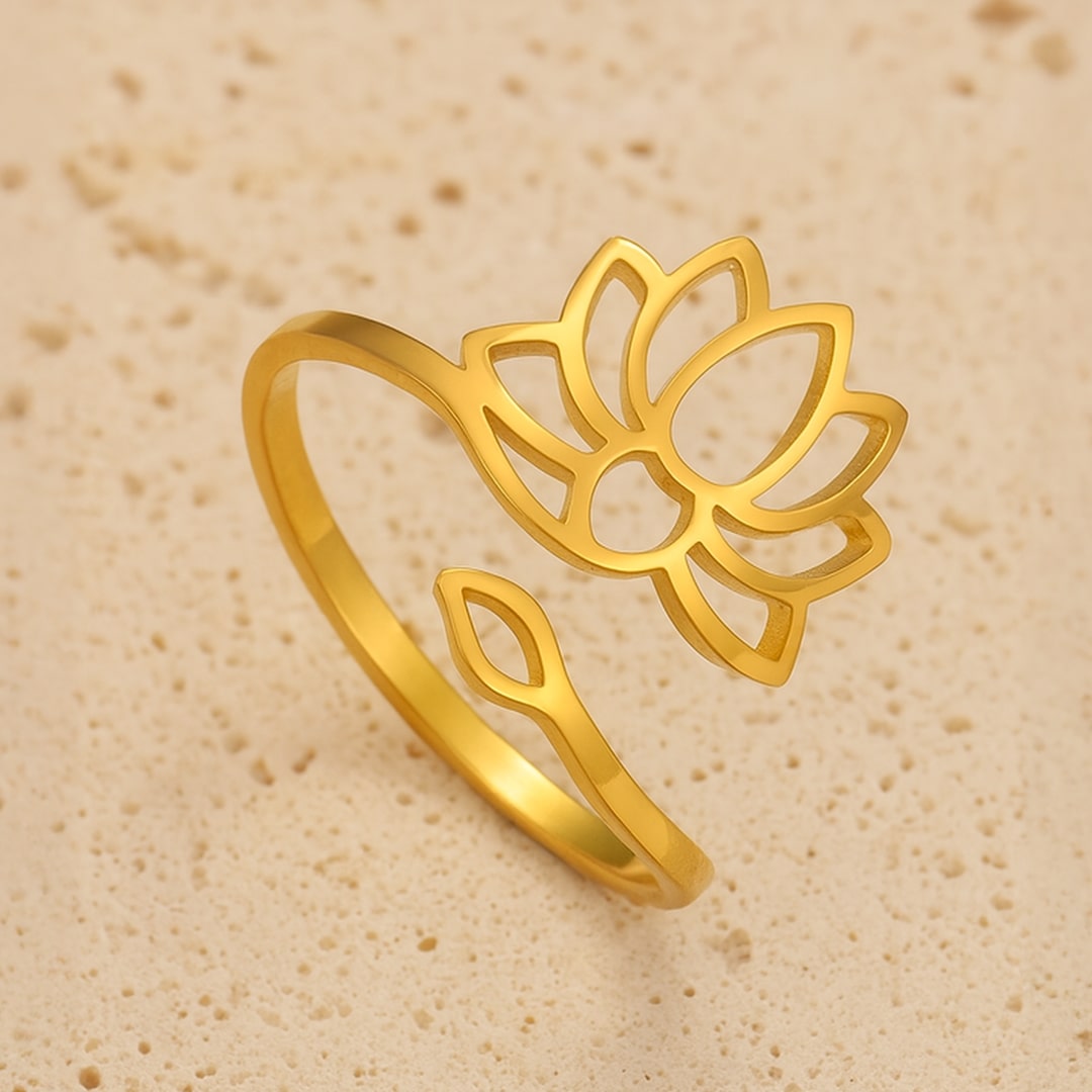 Bague Ajustable "Lotus Divin"