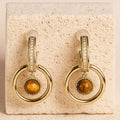Boucles d’Oreilles Éclat Félin en Œil de Tigre & Plaqué Or - Jardin de Gaïa