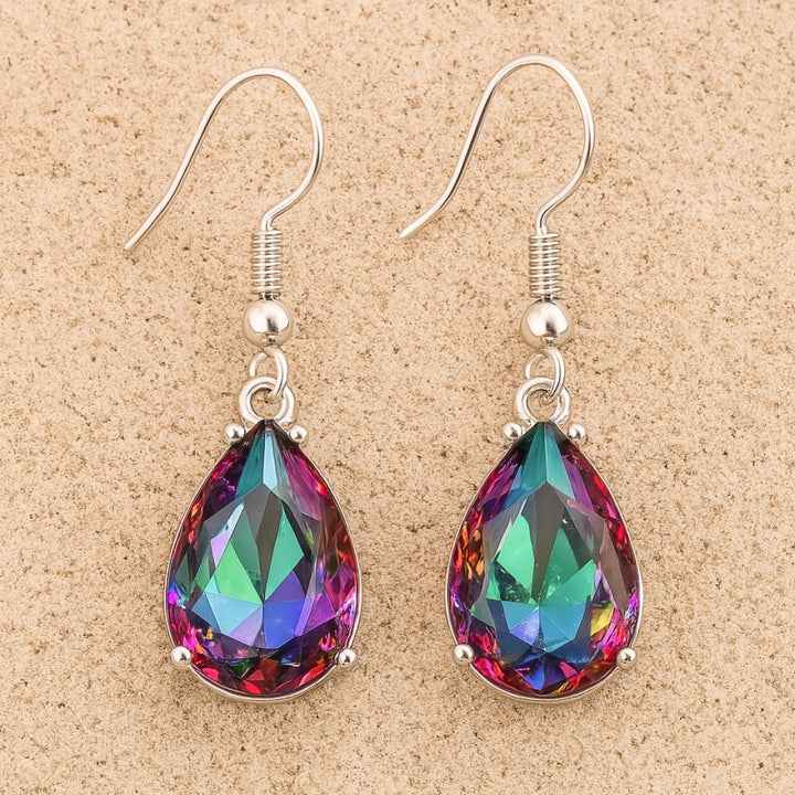 Boucles d’Oreilles "Topaze Mystique Arc-en-Ciel"
