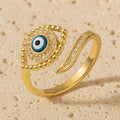 Bague Ajustable Œil Bleu Porte-Bonheur - Jardin de Gaïa