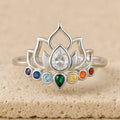 Bague Ajustable Lotus Cristallin - Jardin de Gaïa