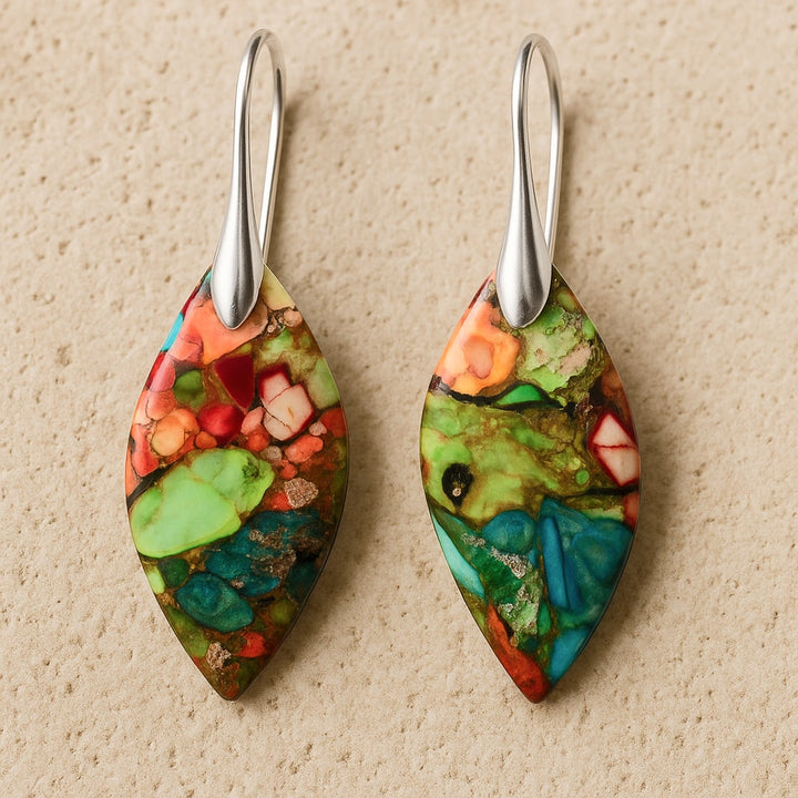 Boucles d’Oreilles "Arlequin" en Jaspe
