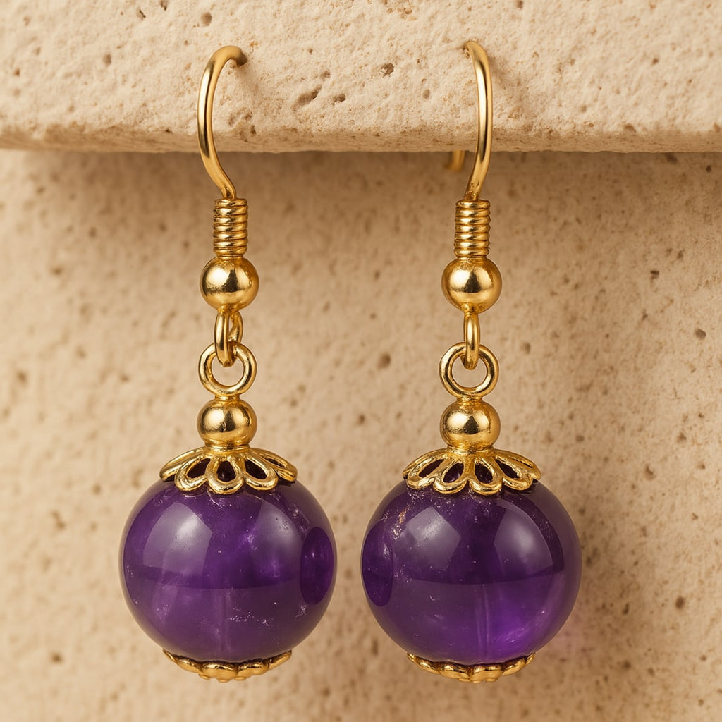 Boucles d’Oreilles "Tara" en Améthyste