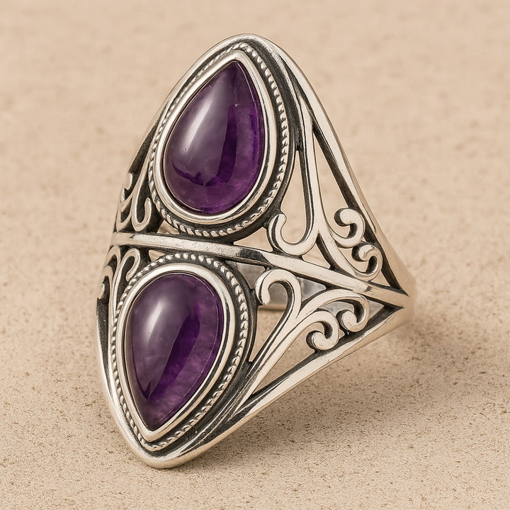 Bague "Esprit Intuitif" en Améthyste & Argent